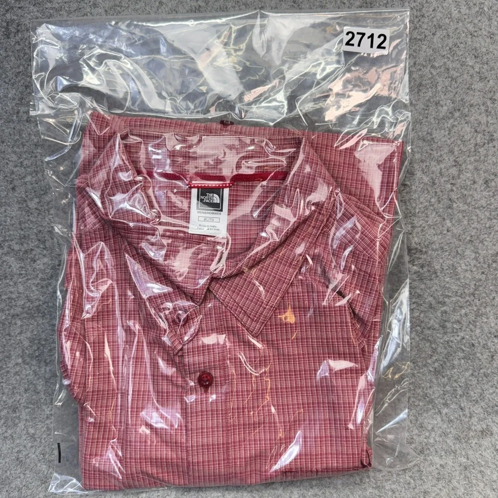 The North Face Men's XL Button Down Shirt Red Plaid Long‎ Sleeve Casual Outdoor